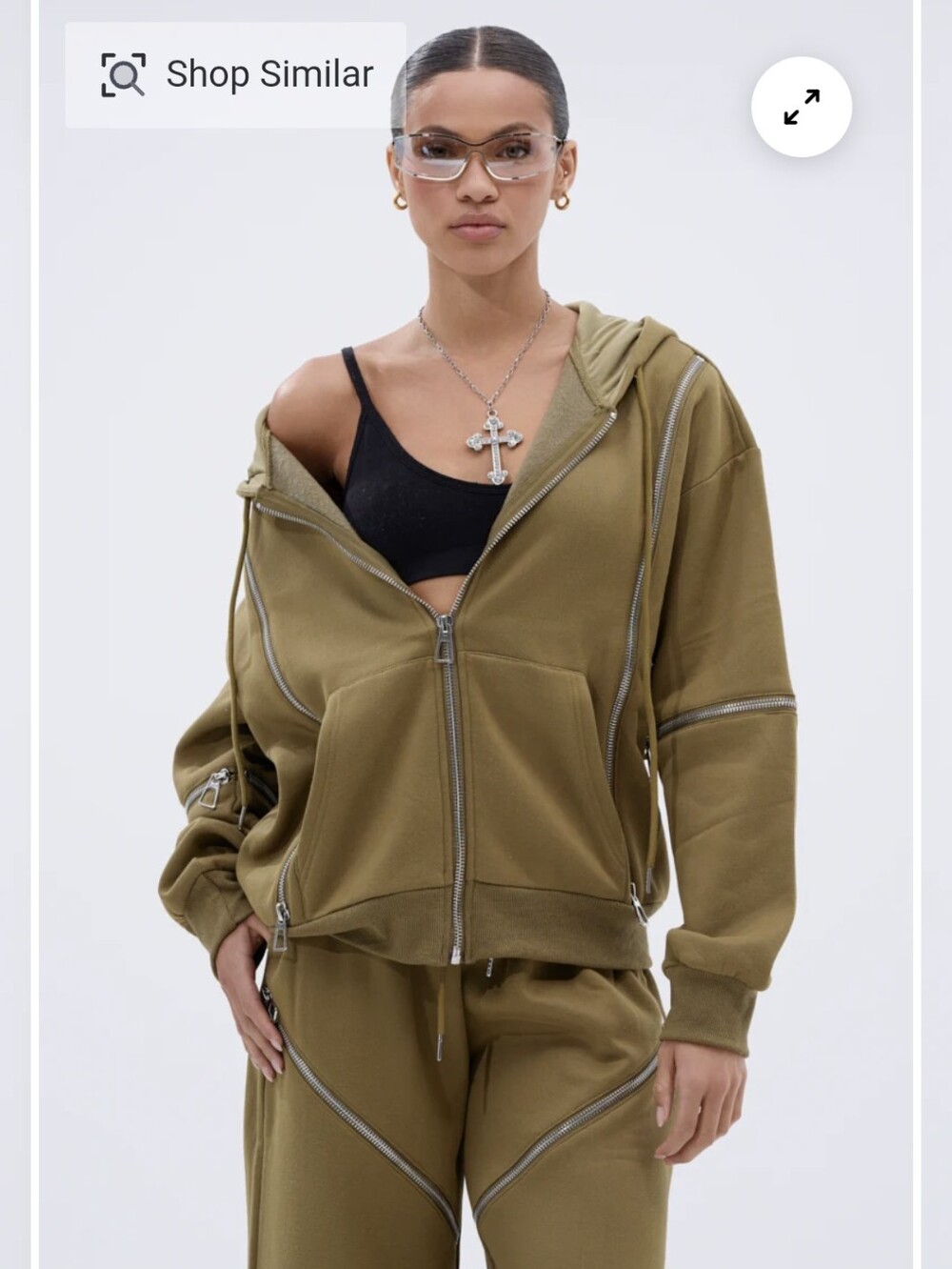 AKIRA CALI MULTI ZIPPER HOODED SWEATSHIRT Size XLXL
